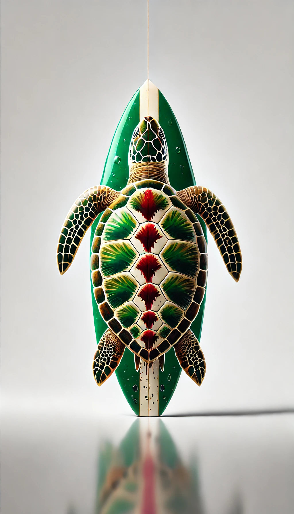 Primed Fiber Glass 'Deathwish' Turtle Surfboard